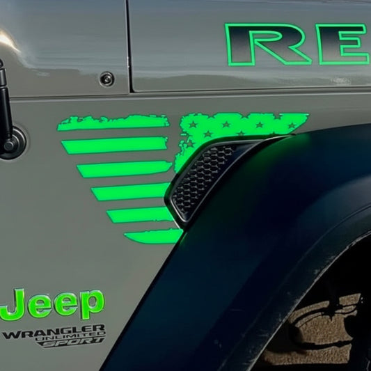 Single Color JL Fender Vent Decal, Set of 2