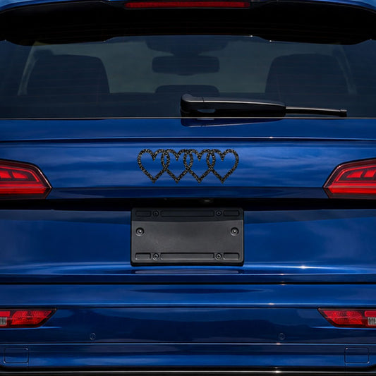 Heart Rings Rear Emblem | 55+ Color Options | Custom Audi Rear Badge | Fits Q5 SQ5 A3 A4 A5 A6 A7 Q3 Car Accessory