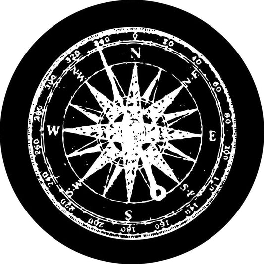 Distressed Compass Spare Tire Cover, Any Color