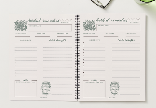Lotus Apotheke Recipe Journal- Garden Sage Edition (Spiral Bound)