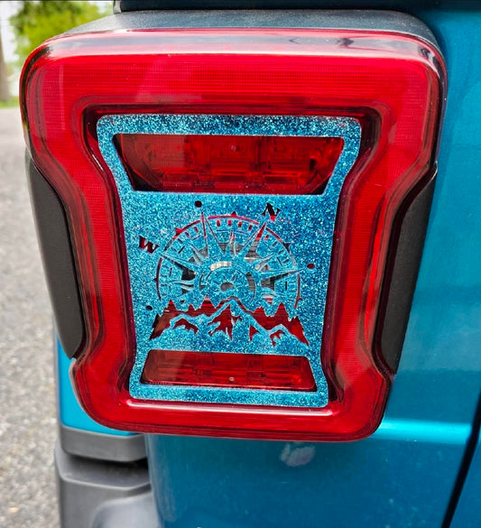 Compass Rose Mountain Tail Light Covers, Set