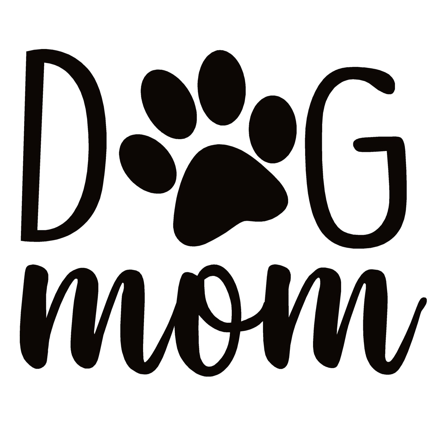 Dog Mom Decal, White