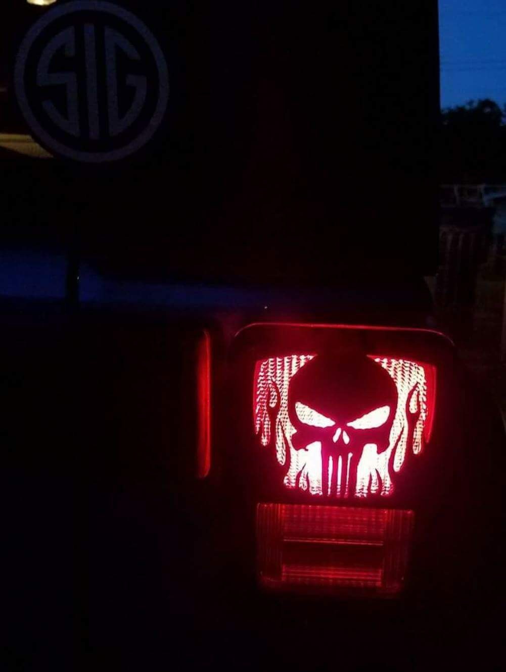 Punisher Flames Tail Light Covers, Set