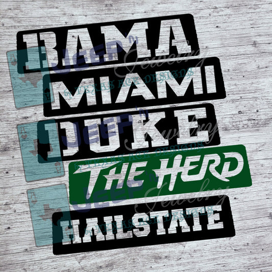 Custom Collegiate Third Brake Light Cover