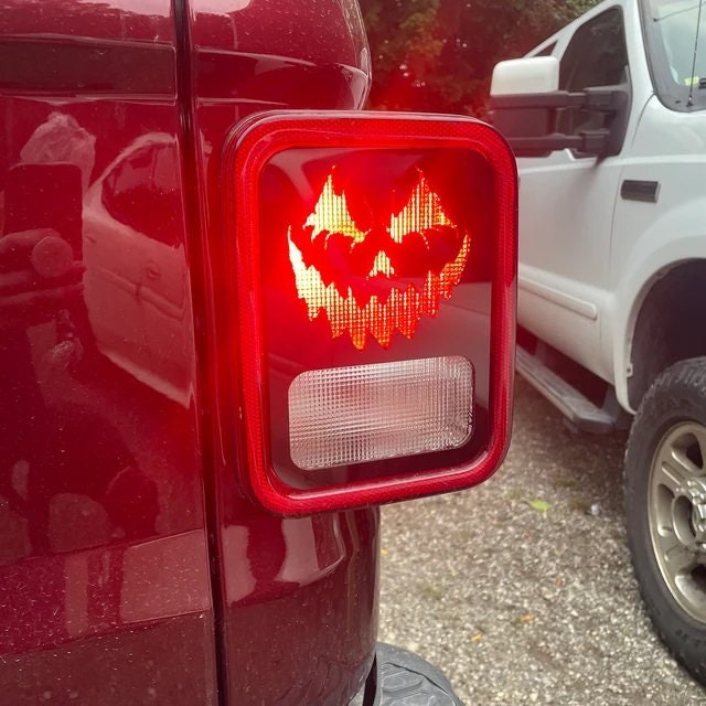 Scary Pumpkin Tail Light Covers, Set