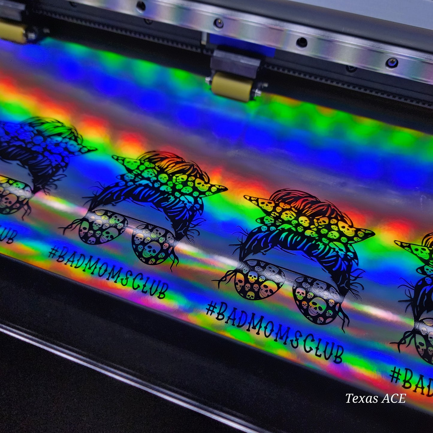 Bad Mom Messy Bun Holographic Decal