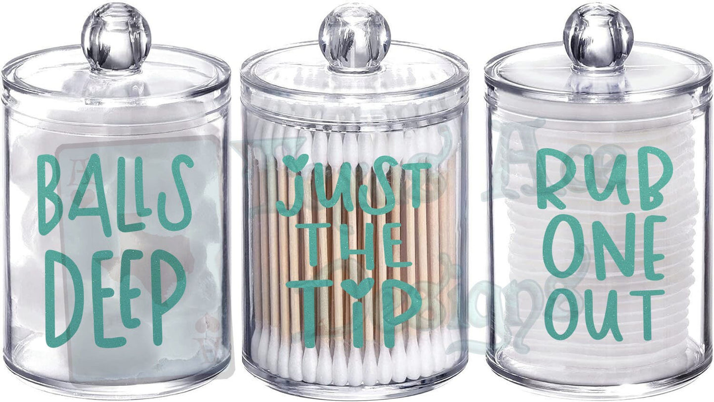 Glitter Bathroom Organizer DECALS Only, Set of 8