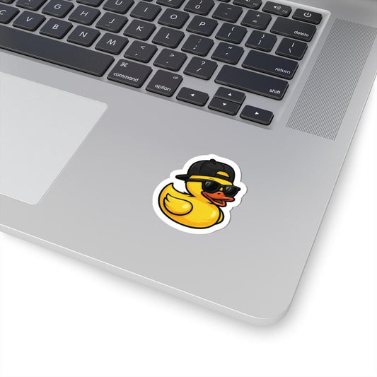 Black Hat Rubber Duck Stickers - Fun Bright Decor for Laptops, Water Bottles, Holiday Gifts, Summer Vibes