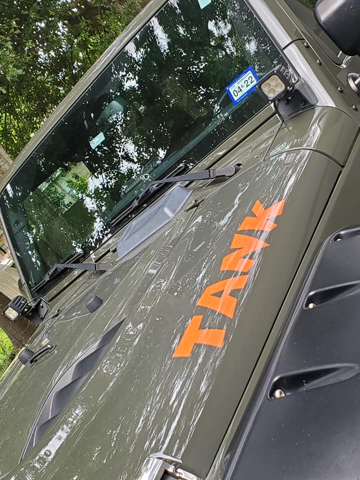 SINGLE Color Hood Name Decals, SET of 2