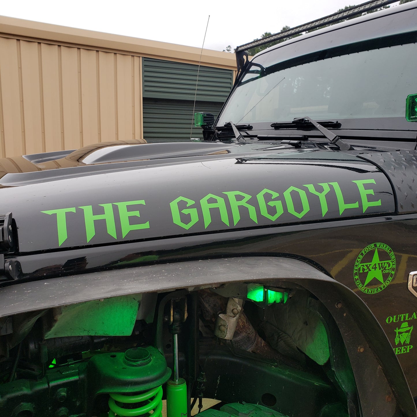 SINGLE Color Hood Name Decals, SET of 2