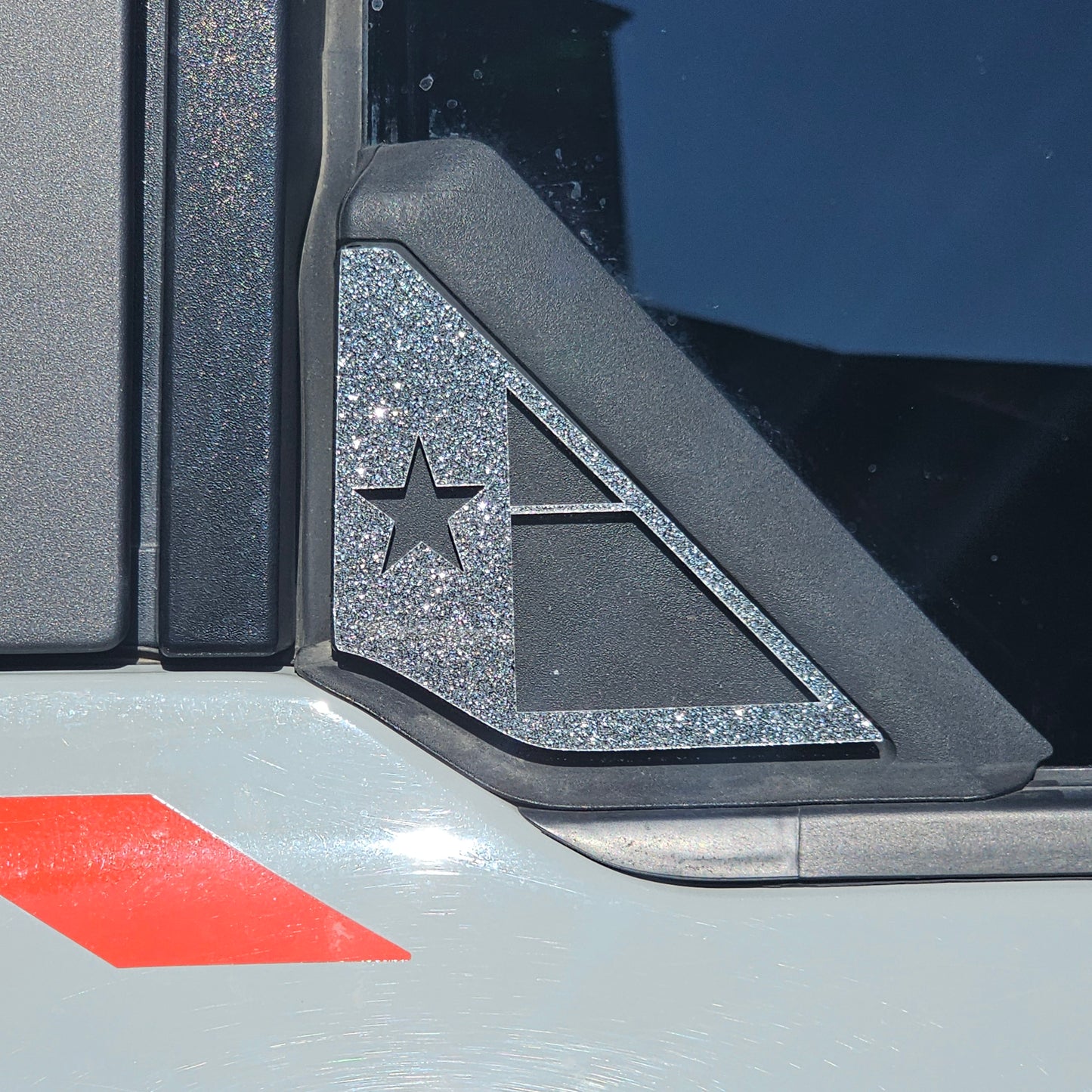 Trail Triangles™ — Custom Acrylic Rear Door Accents fits Most 2021+ Ford Bronco