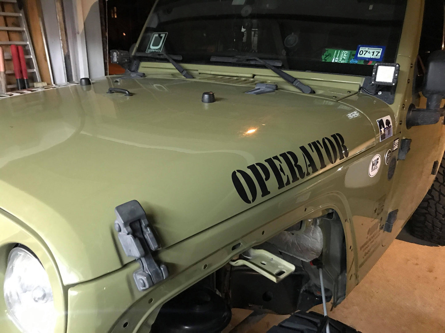 SINGLE Color Hood Name Decals, SET of 2