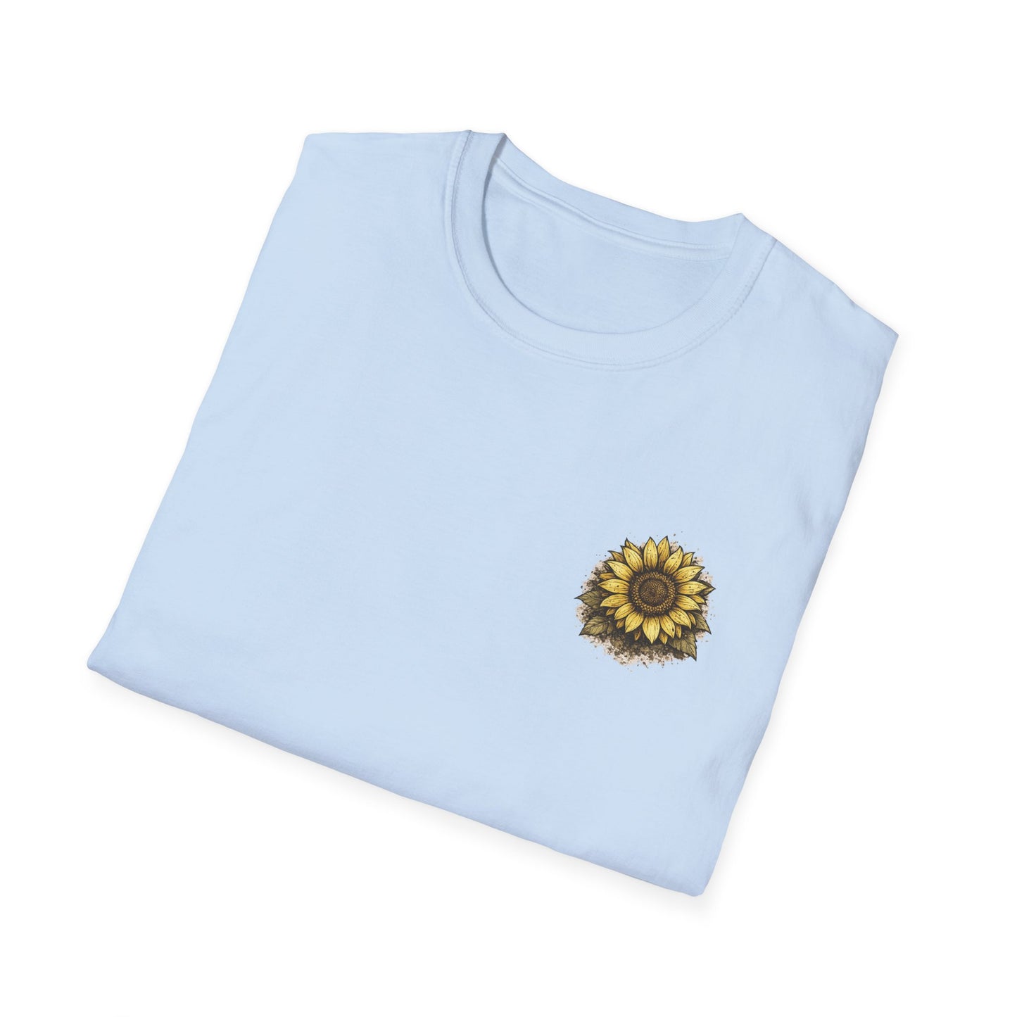 Raised by Dirt Roads Shirt | Country Girl Tee | Back Print with Sunflower Pocket Logo | Southern Lifestyle Shirt
