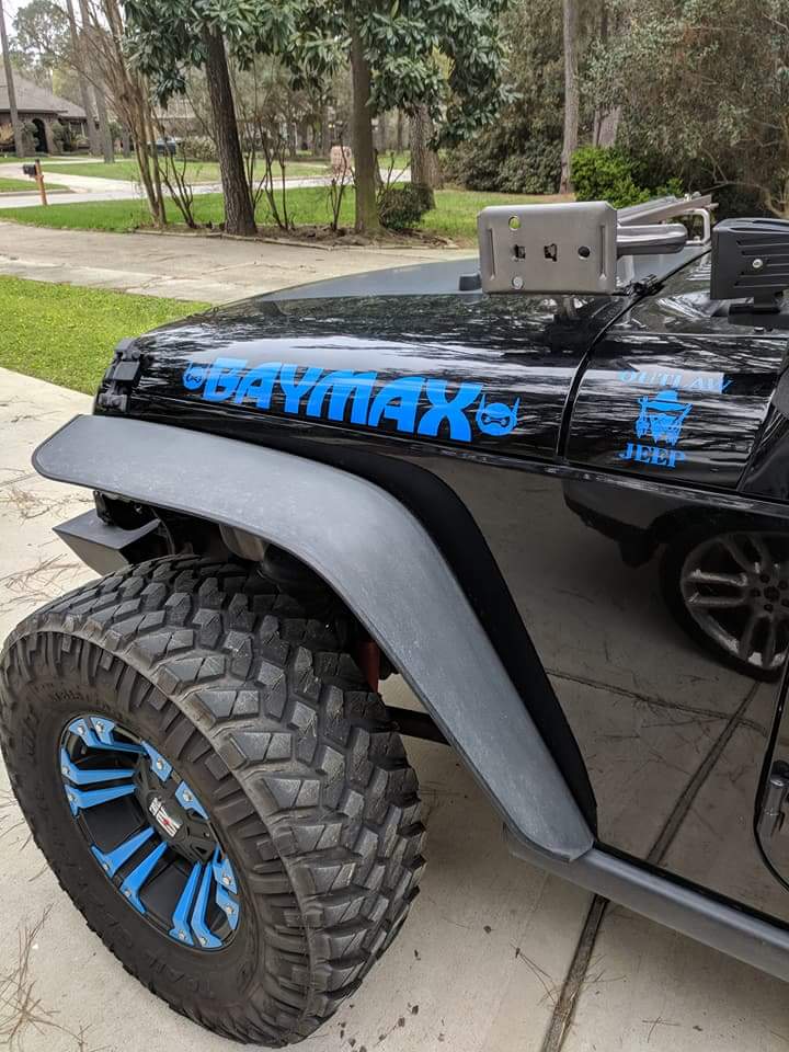 SINGLE Color Hood Name Decals, SET of 2