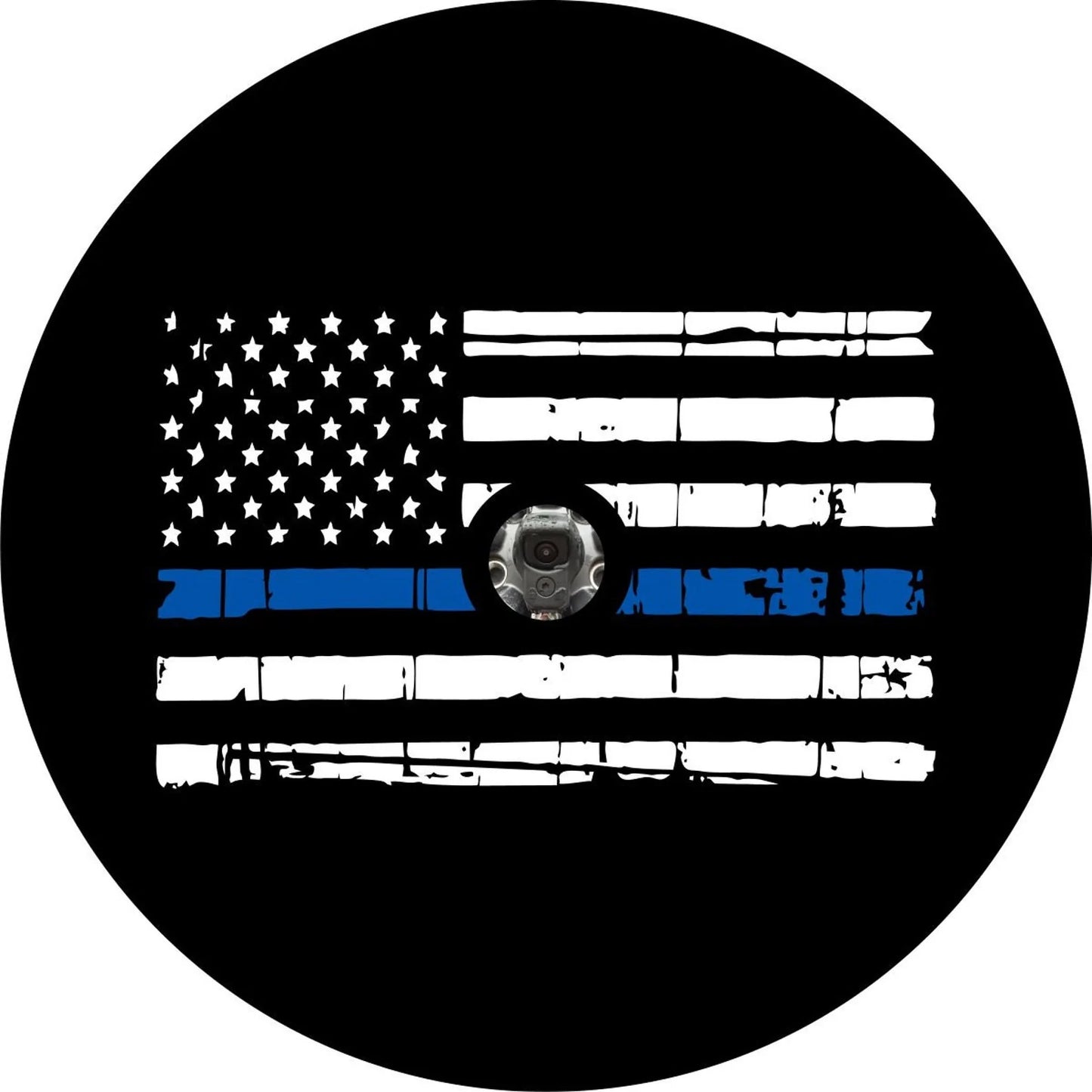 Thin Blue Line Flag Spare Tire Cover