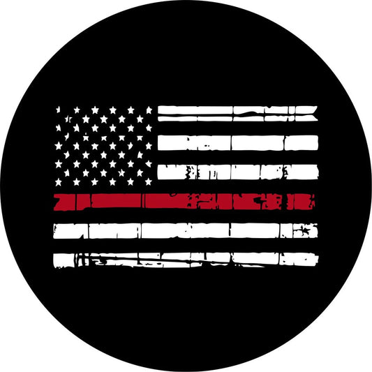 Thin Red Line Flag Spare Tire Cover
