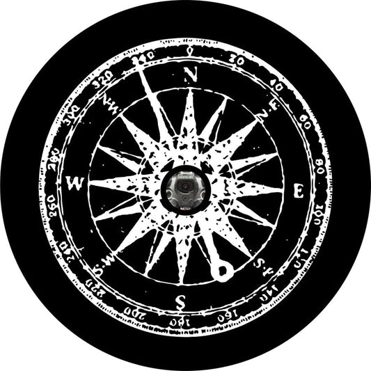 Distressed Compass Spare Tire Cover, Any Color