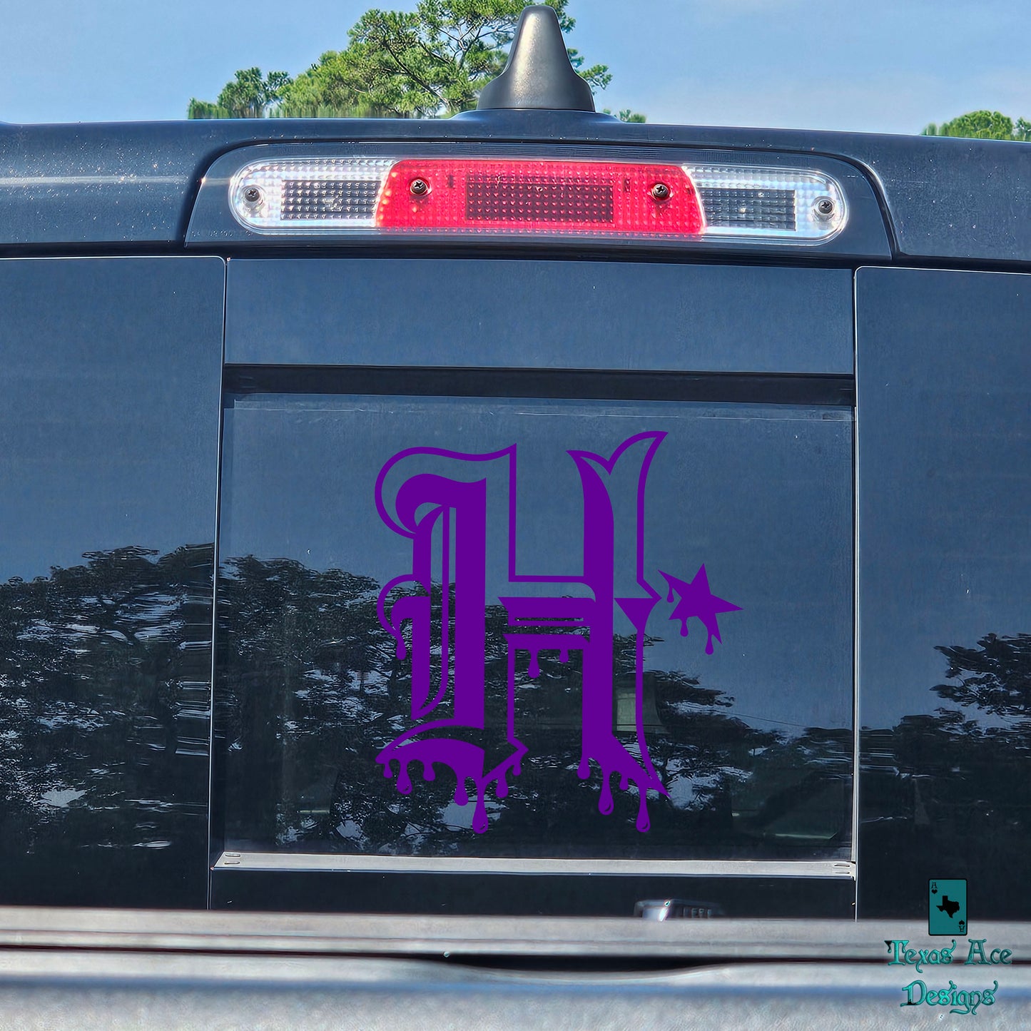 Houston Drip H Decal | H-Town Vinyl Sticker | Texans Style Gothic Letter | Car Window or Truck Decal