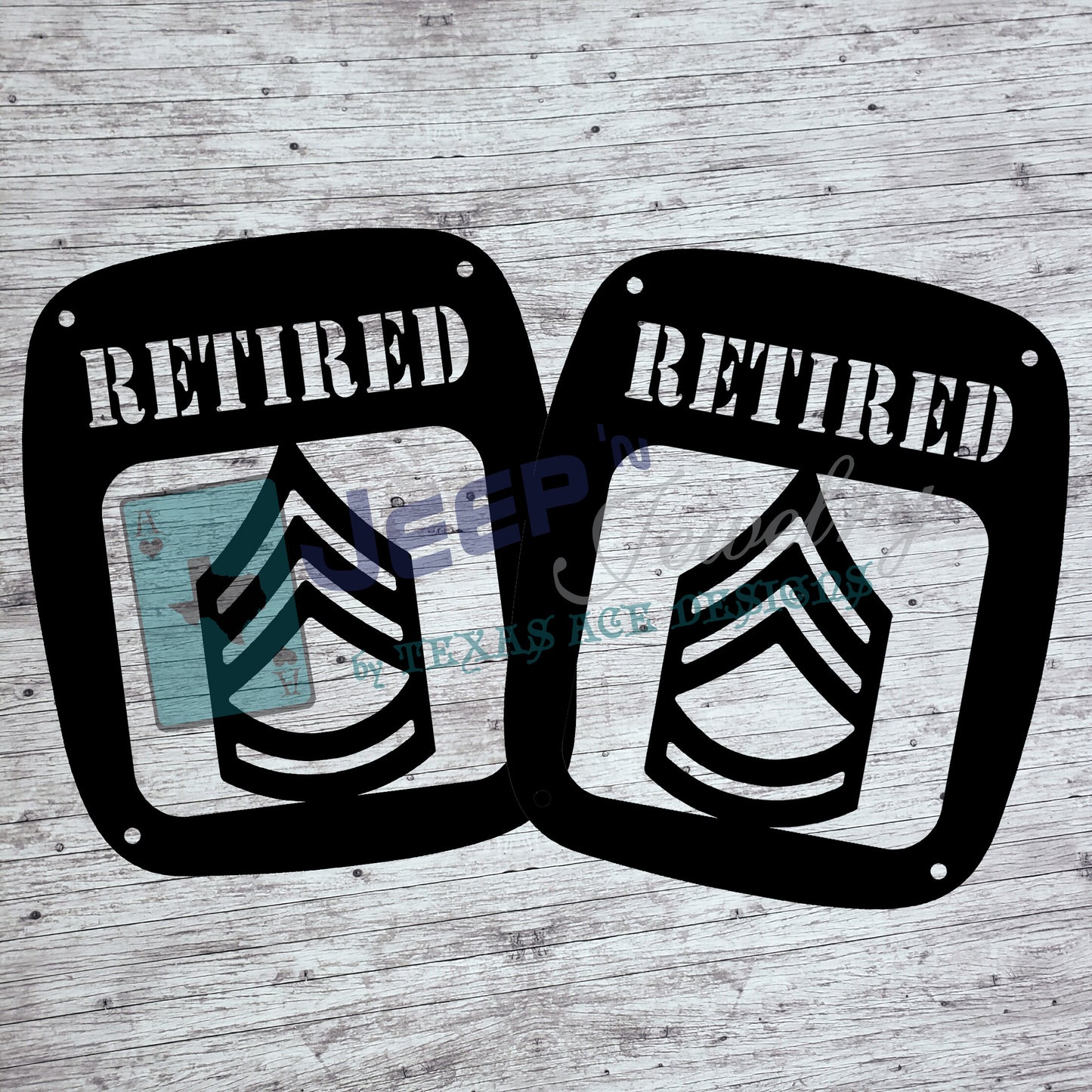 Military/First Responder Themed Tail Light Covers, Set