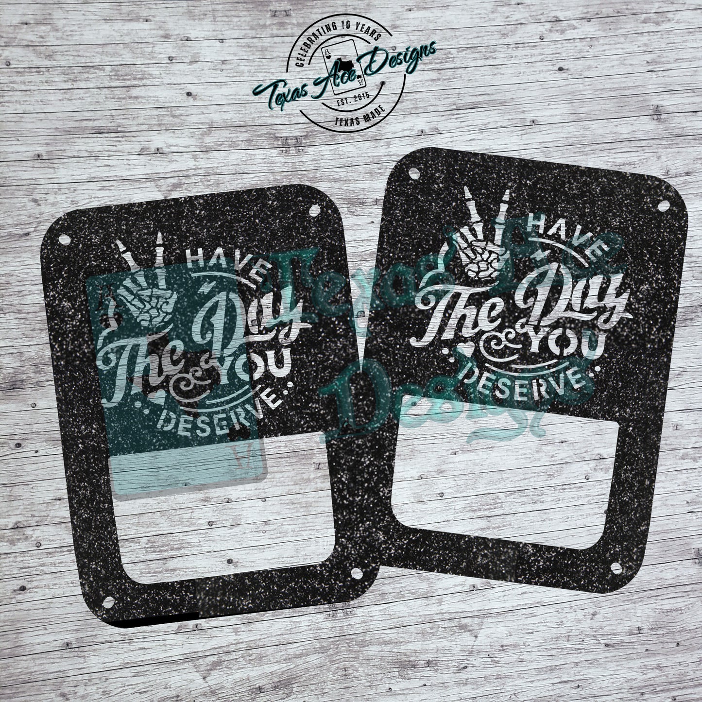 Have The Day You Deserve Tail Light Covers | Fits Select Jeep Models Tail Light Guards | Skeleton Peace Sign | Rear Brake Light Cover