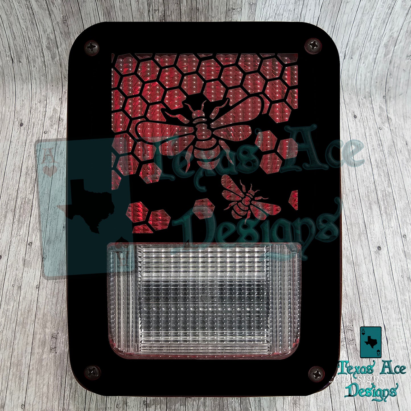 Bee Honeycomb Third Brake Light Cover | Honey Bee Tail Light Overlay | Rear Brake Light Cover