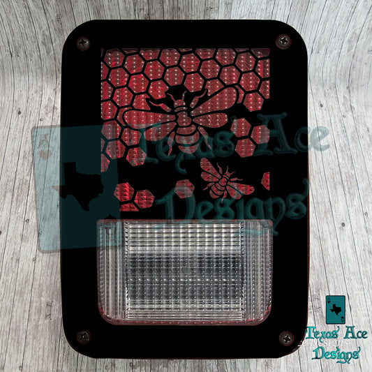 Bee Honeycomb Third Brake Light Cover | Honey Bee Tail Light Overlay | Rear Brake Light Cover