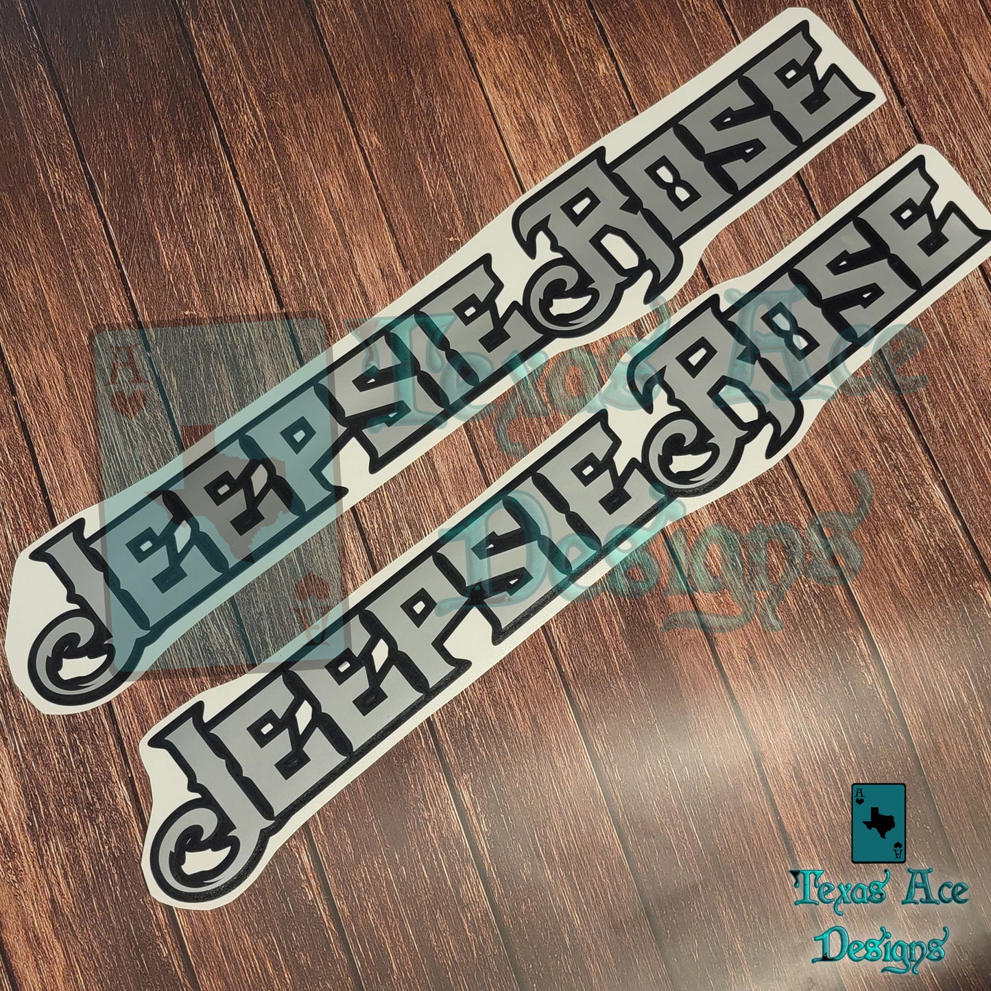 2-Color Hood Name Decals, SET of 2