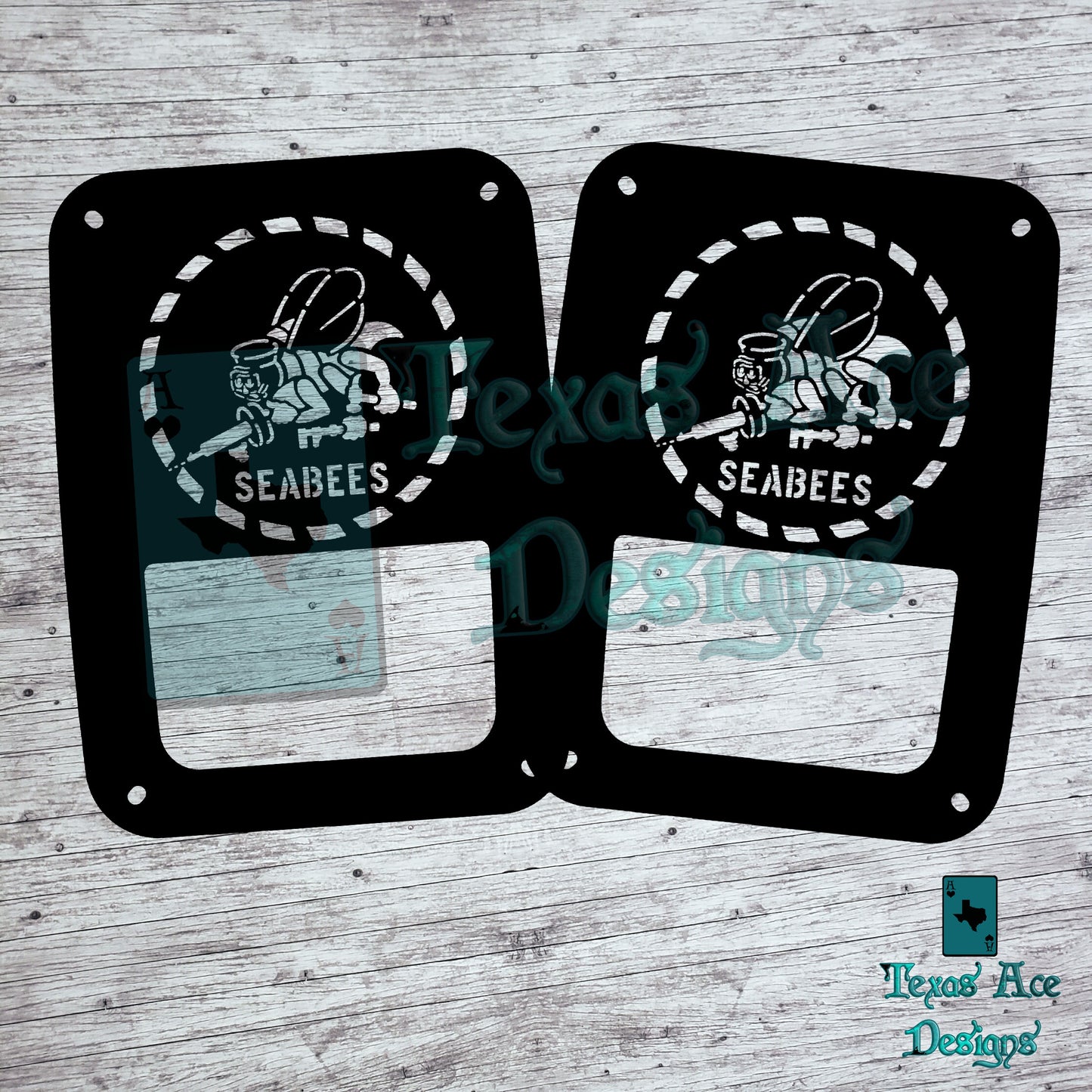 Military/First Responder Themed Tail Light Covers, Set