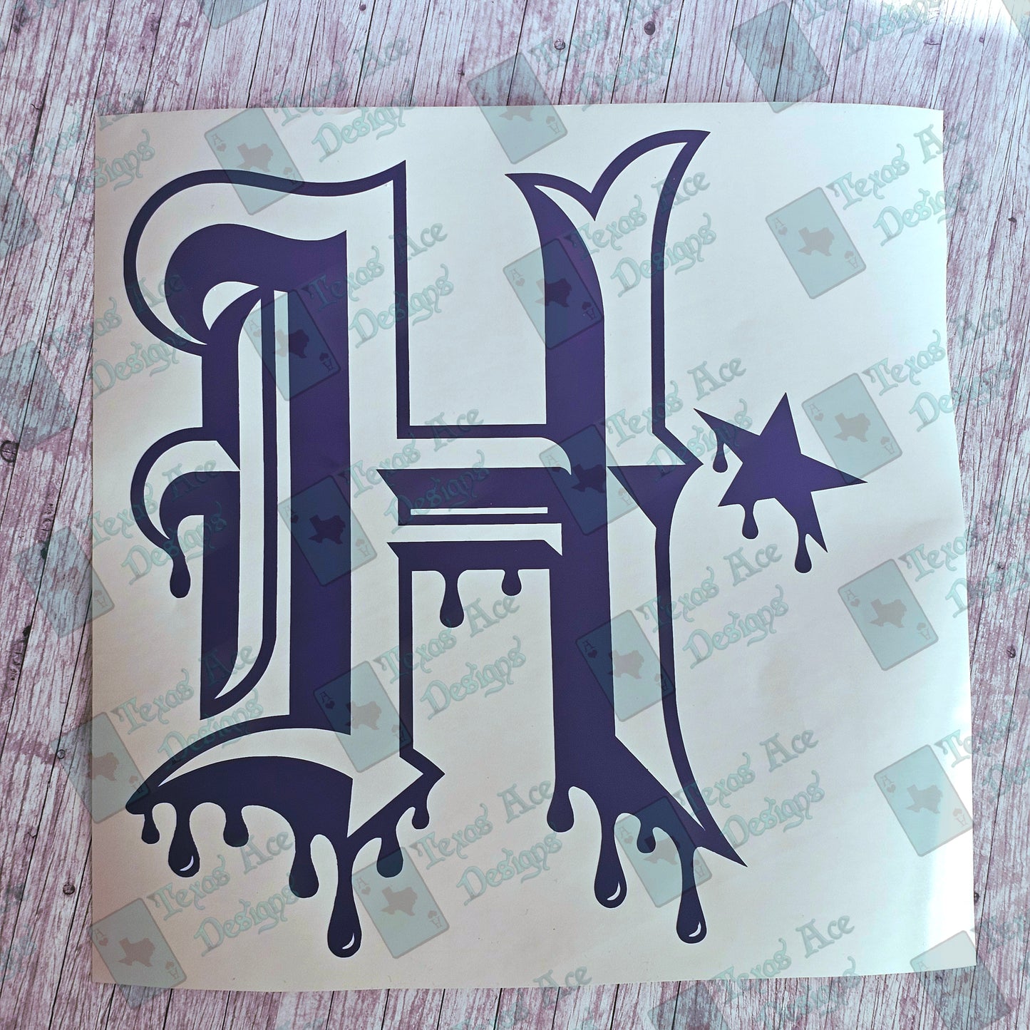 Houston Drip H Decal | H-Town Vinyl Sticker | Texans Style Gothic Letter | Car Window or Truck Decal
