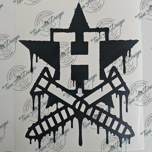 Houston Astros Drip H Decal | H-Town Screwston Vinyl Sticker | Car Window or Truck Decal