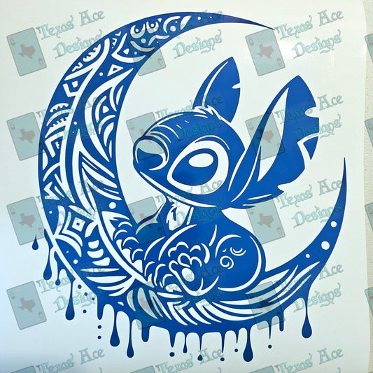 Single Layer Tribal Stitch Moon Decal, Free US Shipping!