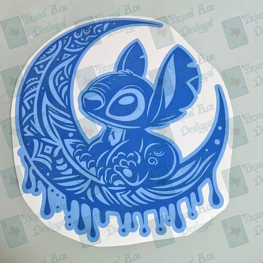 2-Color Tribal Stitch Lunar Decal, Free US Shipping!