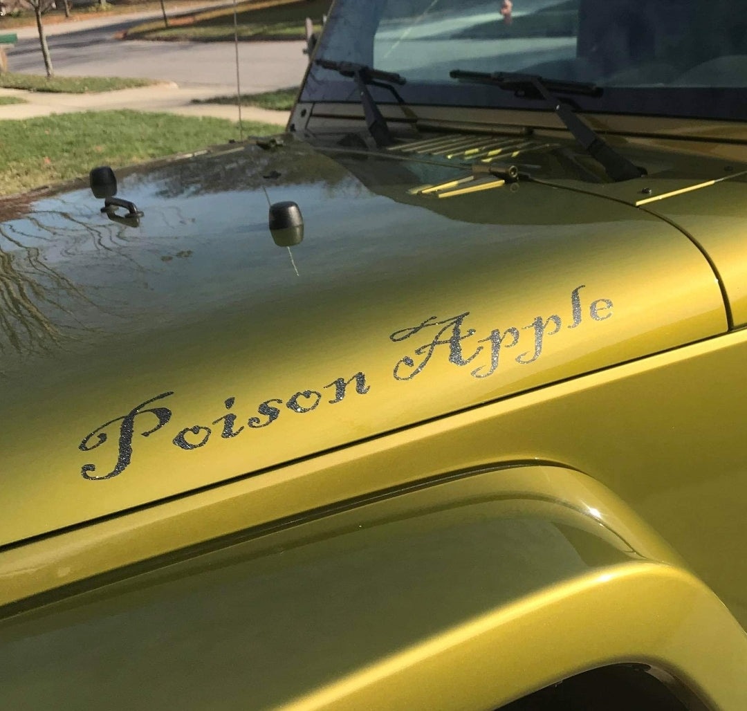 SINGLE Color Hood Name Decals, SET of 2