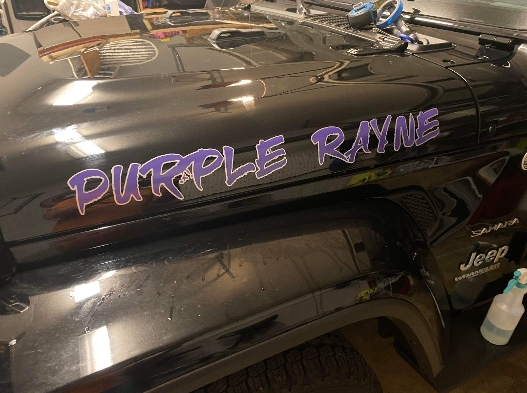 2-Color Hood Name Decals, SET of 2