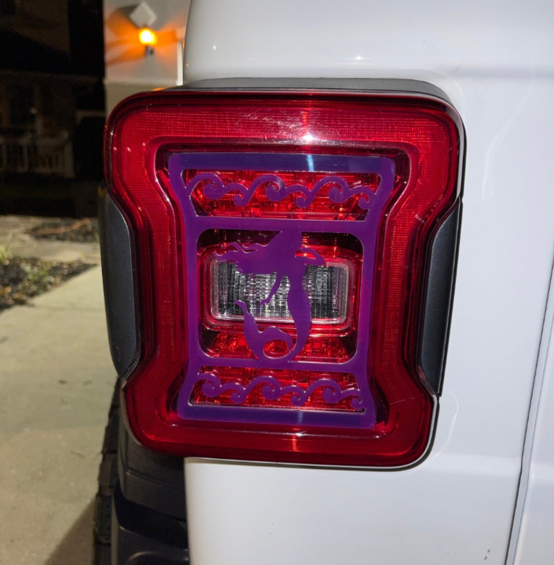 Mermaid Wave Tail Light Covers, Set