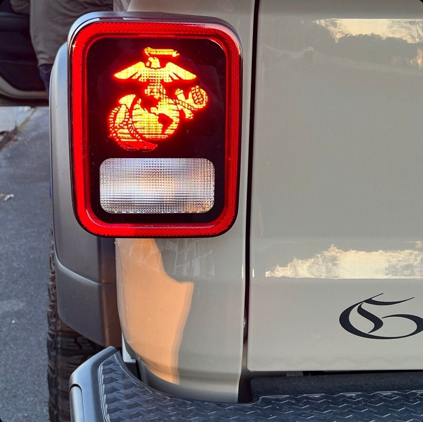 Military/First Responder Themed Tail Light Covers, Set