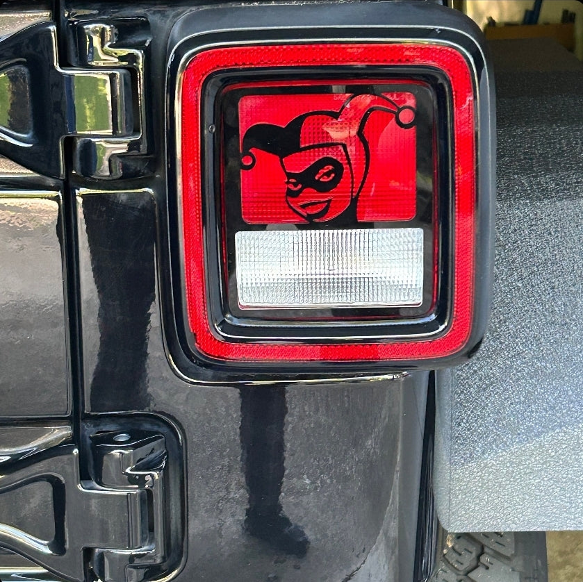 Harley Quinn Comic Tail Light Covers, Set
