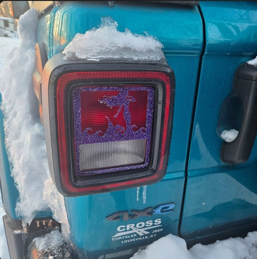 Mermaid Wave Tail Light Covers, Set