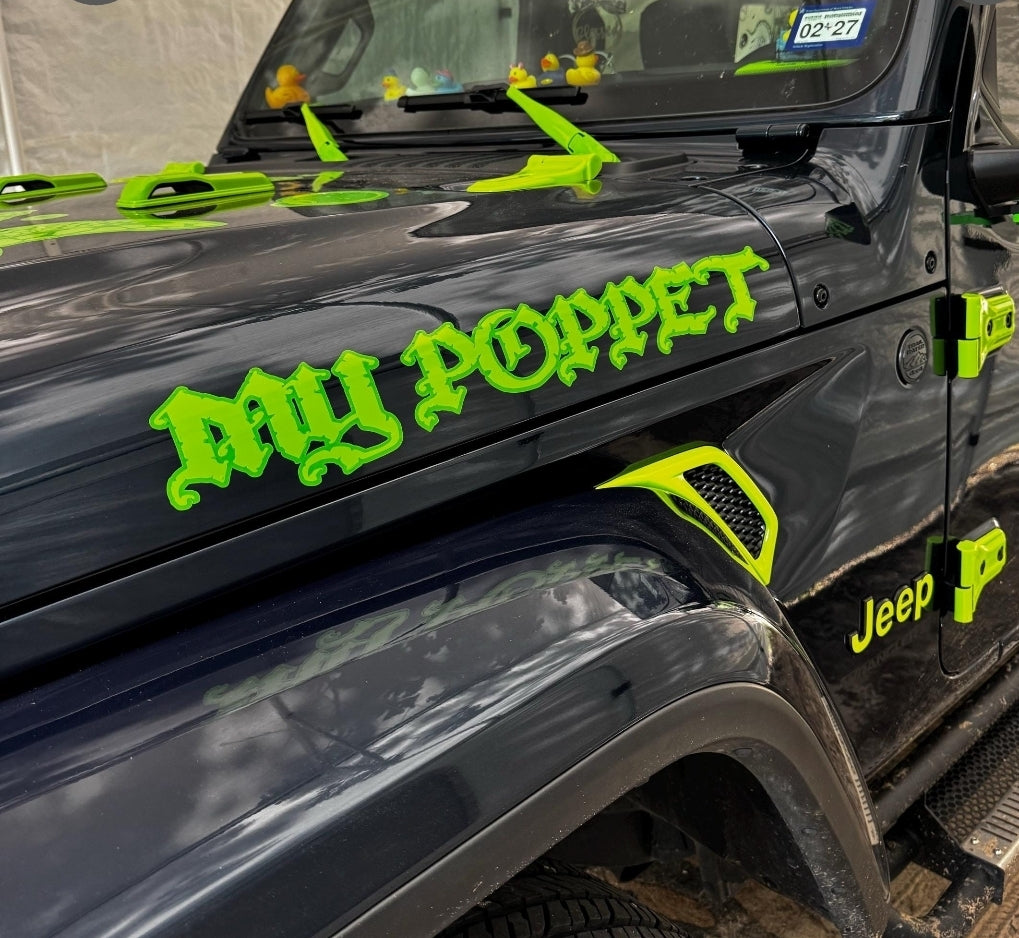 2-Color Hood Name Decals, SET of 2