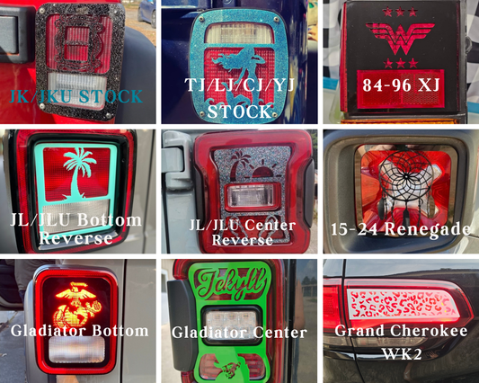 Custom Character Inspired Tail Light Covers | Set of 2