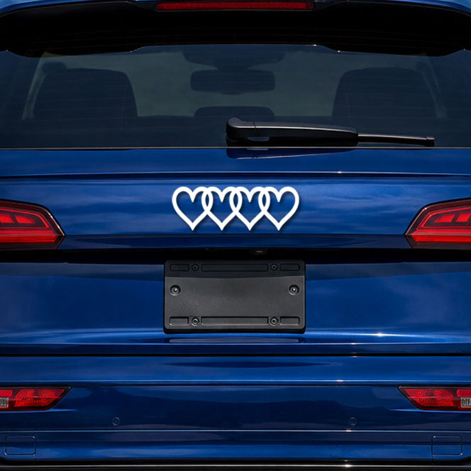Heart Rings Rear Emblem | 55+ Color Options | Custom Audi Rear Badge | Fits Q5 SQ5 A3 A4 A5 A6 A7 Q3 Car Accessory