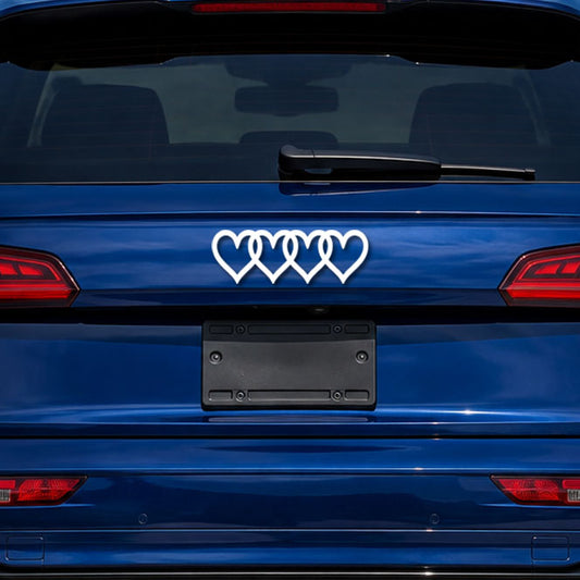 Heart Rings Rear Emblem | 55+ Color Options | Custom Audi Rear Badge | Fits Q5 SQ5 A3 A4 A5 A6 A7 Q3 Car Accessory