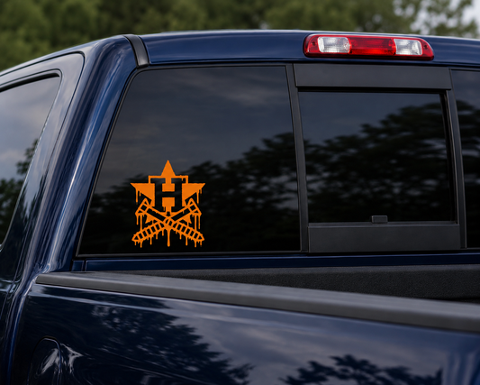 Houston Astros Drip H Decal | H-Town Screwston Vinyl Sticker | Car Window or Truck Decal