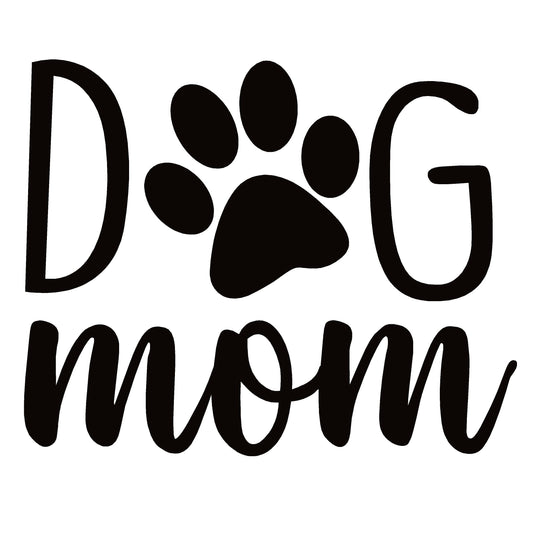 Dog Mom Decal, White