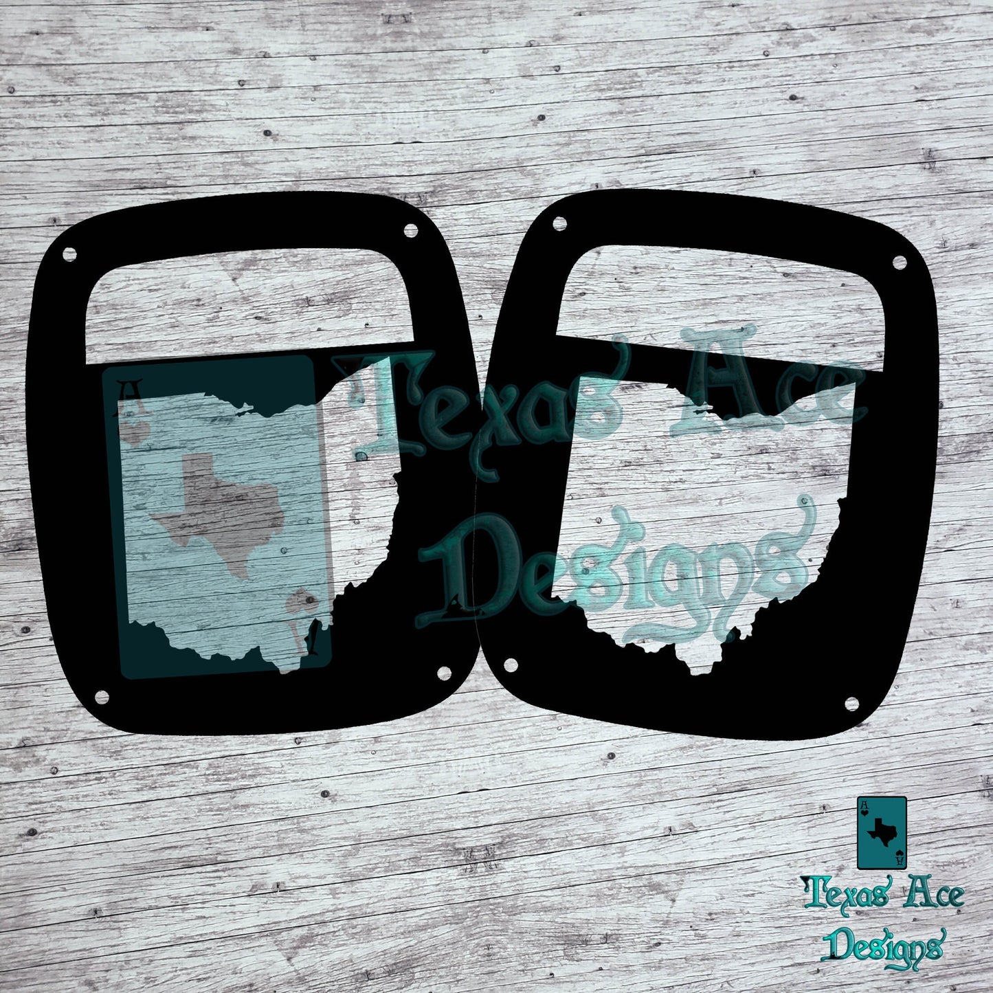 State/Country Silhouette Tail Light Covers, Set