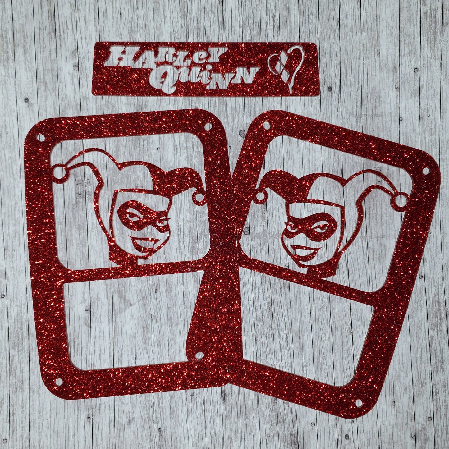 Harley Quinn Comic Tail Light Covers, Set