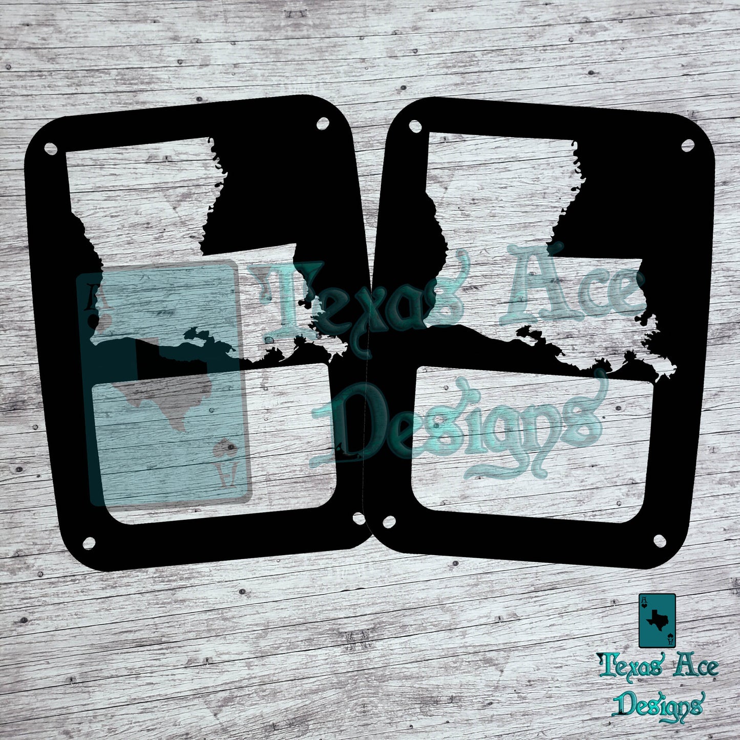 State/Country Silhouette Tail Light Covers, Set