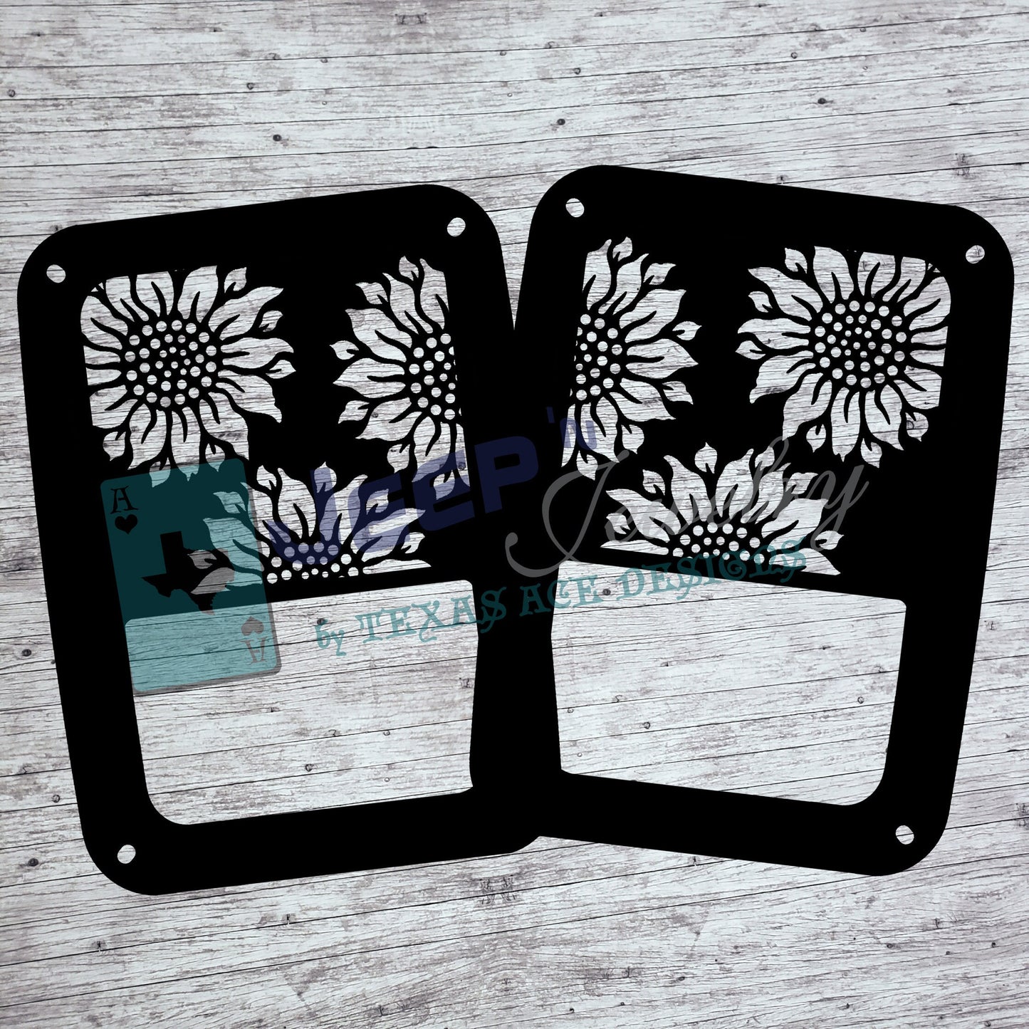Multi Sunflower Tail Light Covers, Set