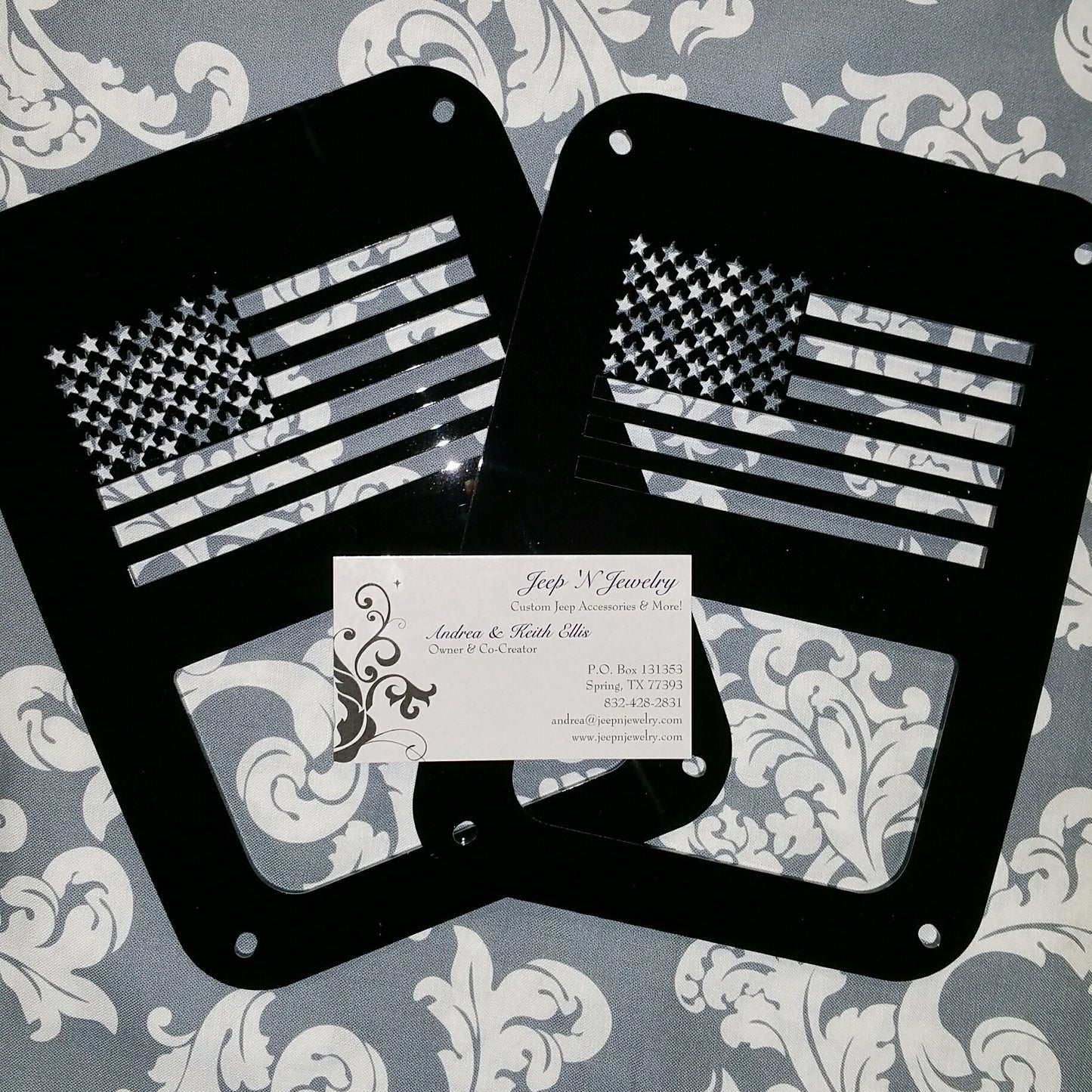 Flat Flag Tail Light Covers, Set