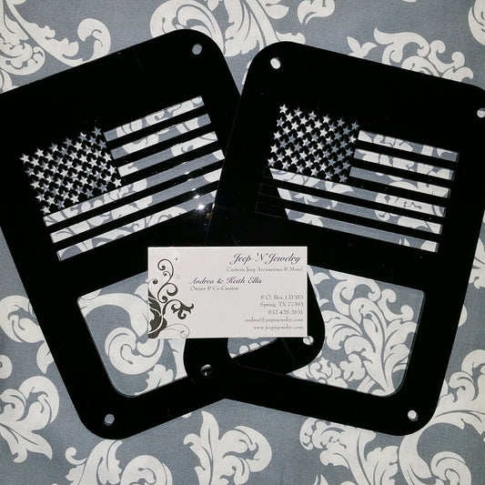 Flat Flag Tail Light Covers, Set